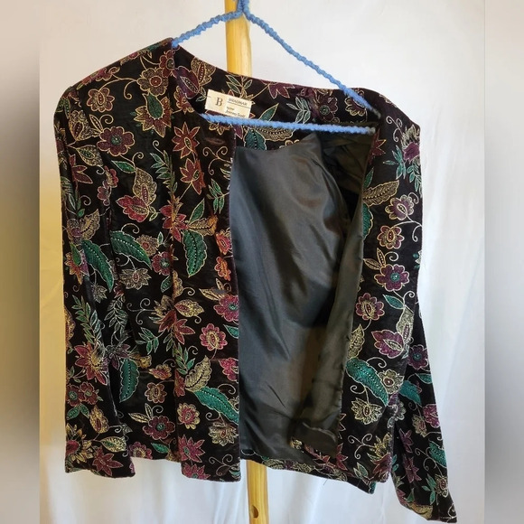 Vintage Braemar by Jeremy Scott Paisley  Velvet Jacket Size 12 - Picture 11 of 11